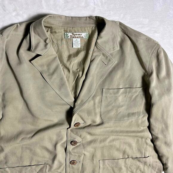 Tommy Bahama Silk Sport Coat Men's M Beige Blazer Unstructured Chore Jacket Tan - Picture 2 of 8